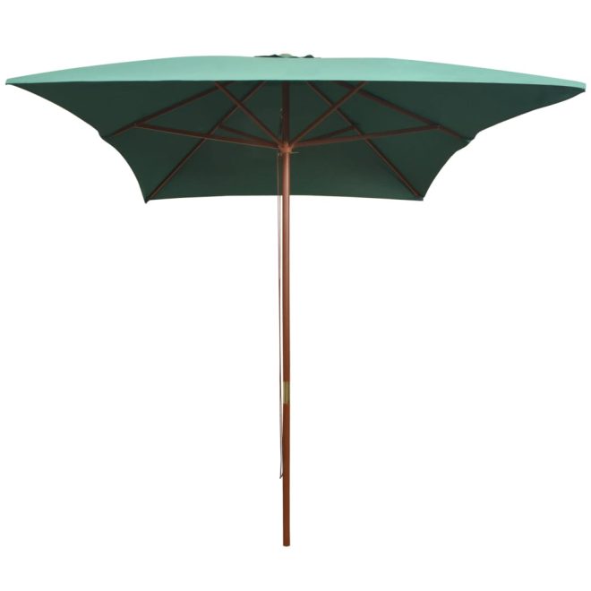 Parasol 200×300 cm Wooden Pole – Green