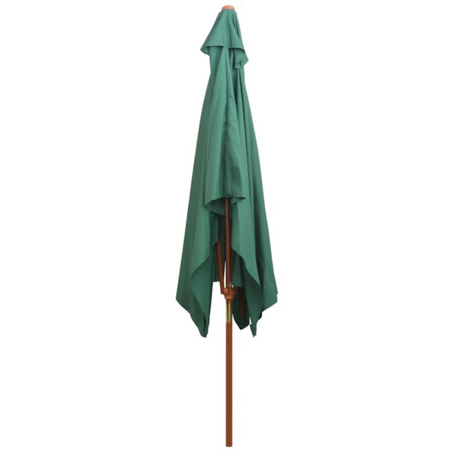 Parasol 200×300 cm Wooden Pole – Green