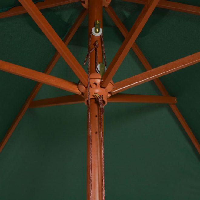 Parasol 200×300 cm Wooden Pole – Green