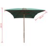 Parasol 200×300 cm Wooden Pole – Green