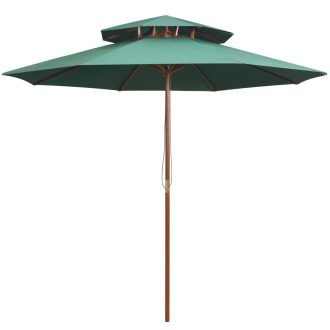 Double Decker Parasol 270×270 cm Wooden Pole