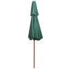 Double Decker Parasol 270×270 cm Wooden Pole – Green