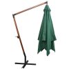 Hanging Parasol 300×300 cm Wooden Pole – Green