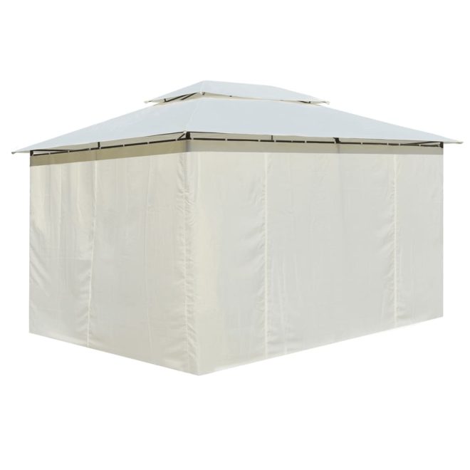 Garden Marquee with Curtains 4×3 m White