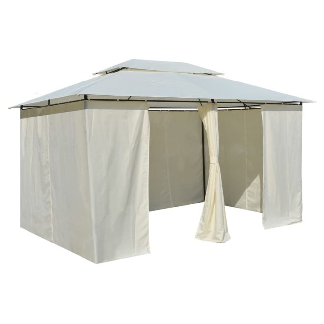 Garden Marquee with Curtains 4×3 m White