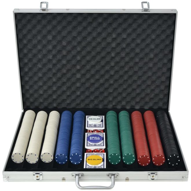 Poker Set with Chips Aluminium – 1000