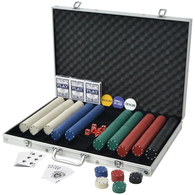 Poker Set with Chips Aluminium – 1000