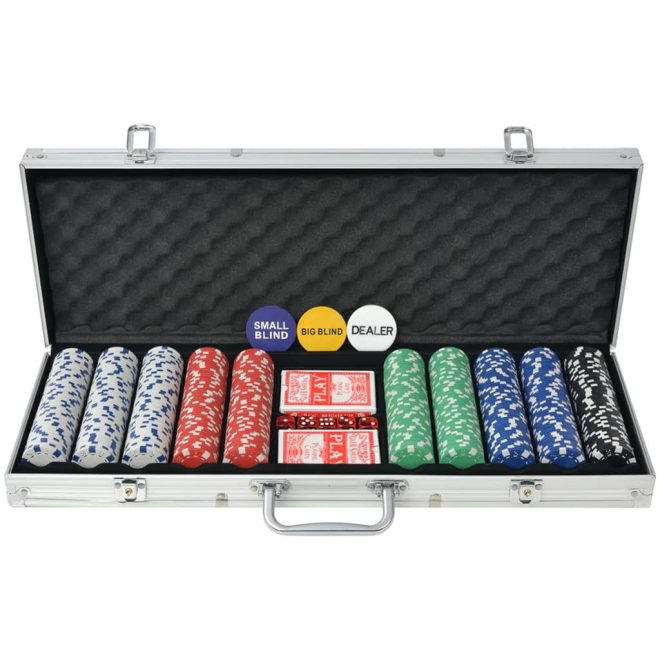 Poker Set with Chips Aluminium – 500