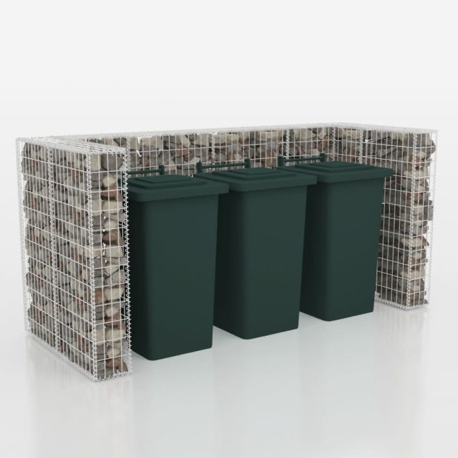 Gabion Single Wheelie Bin Surround Steel – 250x100x120 cm