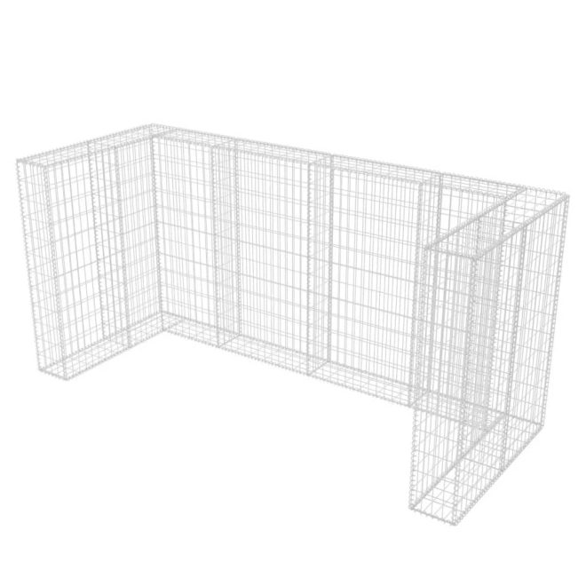 Gabion Single Wheelie Bin Surround Steel – 250x100x120 cm