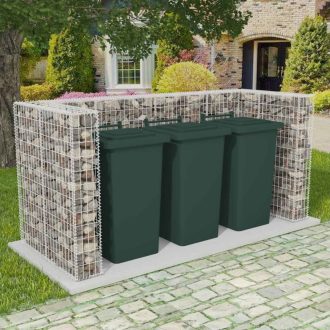 Gabion Single Wheelie Bin Surround Steel