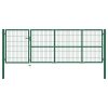 Garden Fence Gate with Posts Steel Green – 350×100 cm