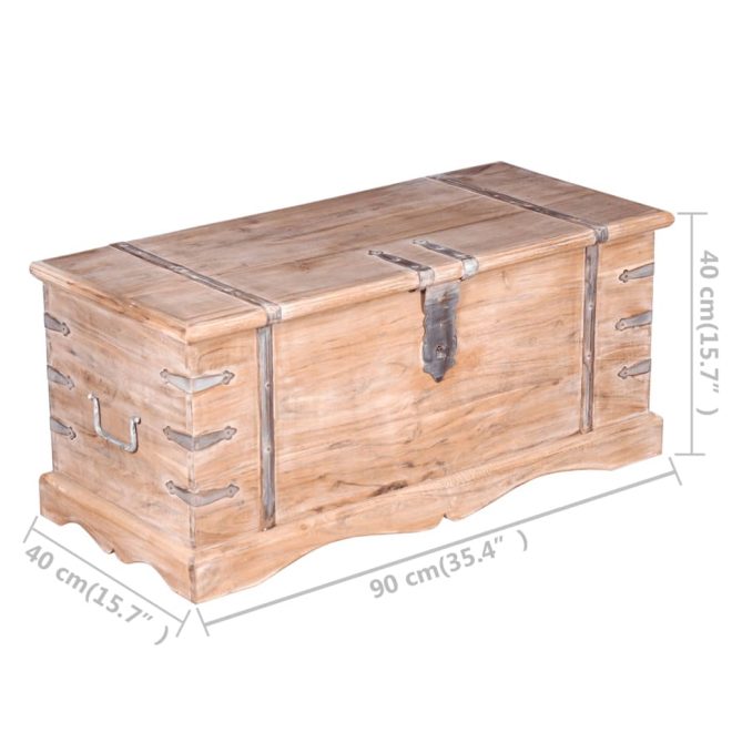 Storage Chest 90x40x40 cm Solid Wood – Light Brown, 1