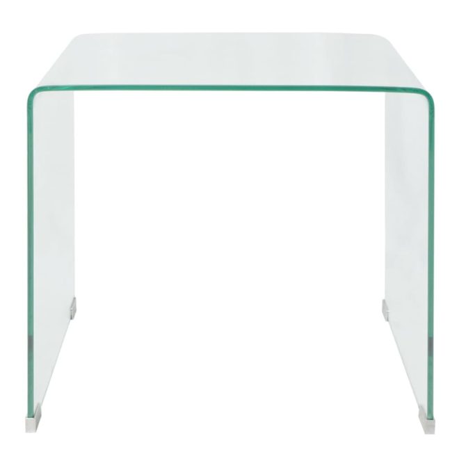 Coffee Table Tempered Glass 49.5x50x45 cm Clear