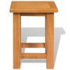 End Table 27x24x37 cm Solid Oak Wood