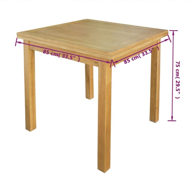 Extendable Table Oak 170x85x75 cm