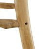 Bar Stool Real Leather and Solid Teak Wood