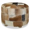 Pouffe Genuine Leather Round 50x50x45 cm