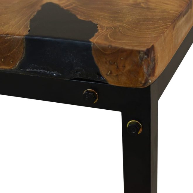 Coffee Table Teak Resin – 110x60x40 cm, Black