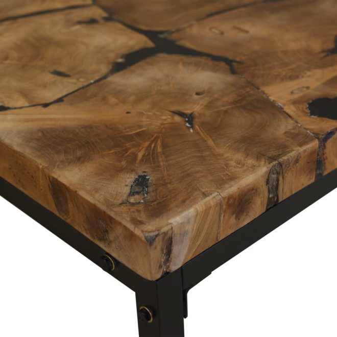 Coffee Table Teak Resin – 110x60x40 cm, Black