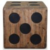 Storage Box Mindi Wood 40x40x40 cm Dice Design