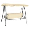 Outdoor Swing Bench with Canopy – White