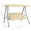 Outdoor Swing Bench with Canopy – White