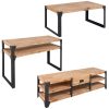 Three Piece Living Room Furniture Set Solid Acacia Wood