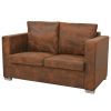 Hadleigh Sofa 137x73x82 cm Artificial Suede Leather – 2-Seater