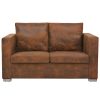 Hadleigh Sofa 137x73x82 cm Artificial Suede Leather – 2-Seater