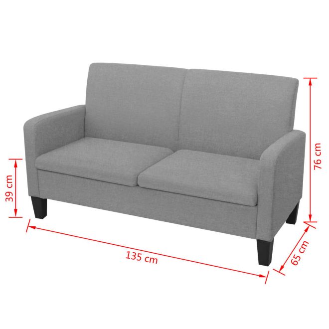 Centerville Sofa 135x65x76 cm – Light Grey