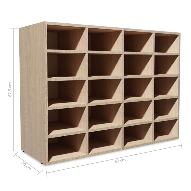 Shoe Rack Engineered Wood 92x30x67.5 cm – Oak