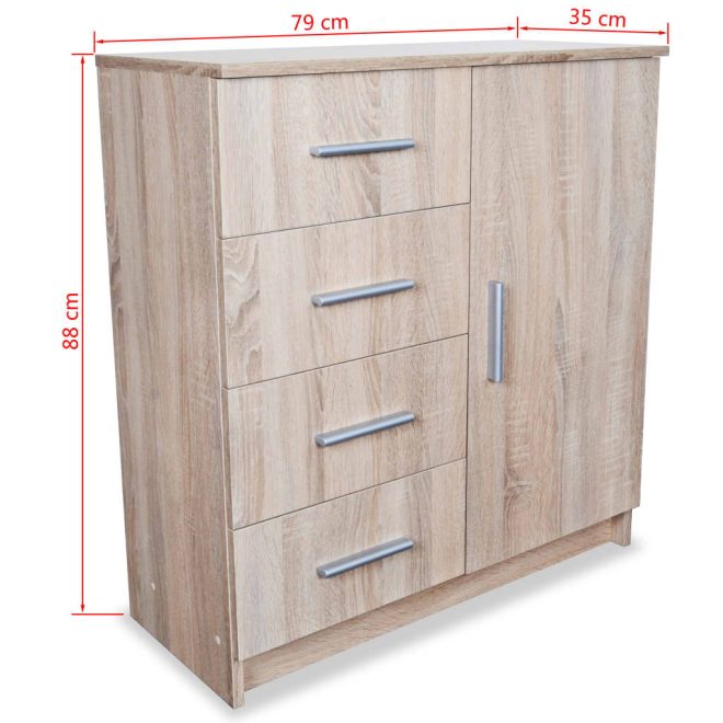 Sideboard Engineered Wood 79x35x88 cm – Oak