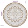 Area Rug Braided Jute Printed Round – 90 cm