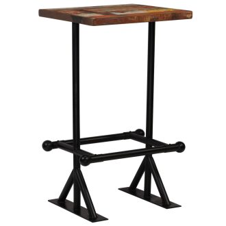 Bar Table Solid Reclaimed Wood Multicolour