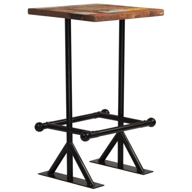 Bar Table Solid Reclaimed Wood Multicolour – 60 x 60 x 107 cm