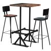 Bar Set Solid Reclaimed Wood Multicolour – 3