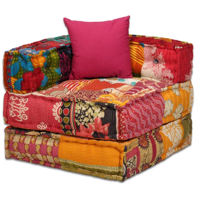 Cardiff 2-Seater Modular Pouffe Fabric – Patchwork