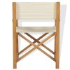 Folding Director’s Chair Solid Teak Wood – Cream