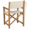 Folding Director’s Chair Solid Teak Wood – Cream