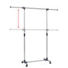 Adjustable Clothes Rack Stainless Steel 165x44x150 cm Silver