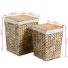 Laundry Basket Set 2 Pieces Water Hyacinth