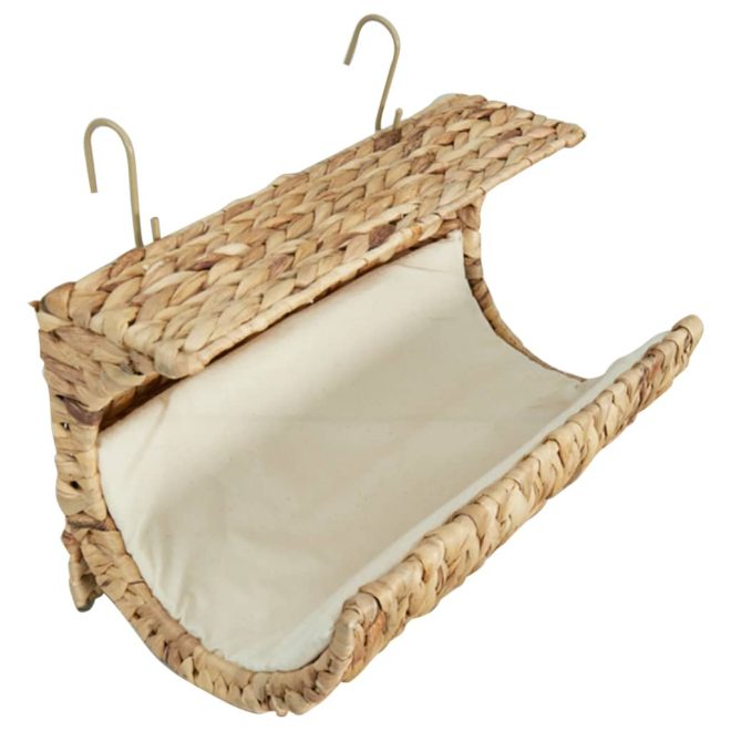 Cat Bed with Cushion Water Hyacinth 37x20x20 cm