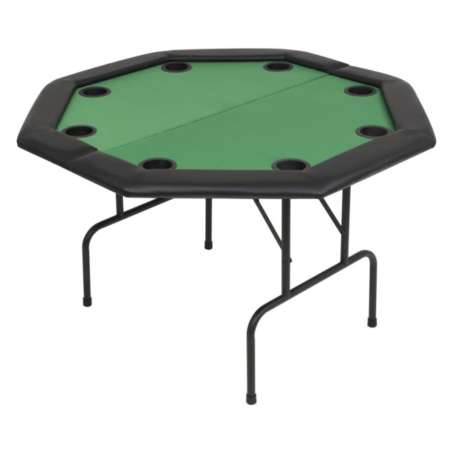 8-Player Folding Poker Table 2 Fold Octagonal Green