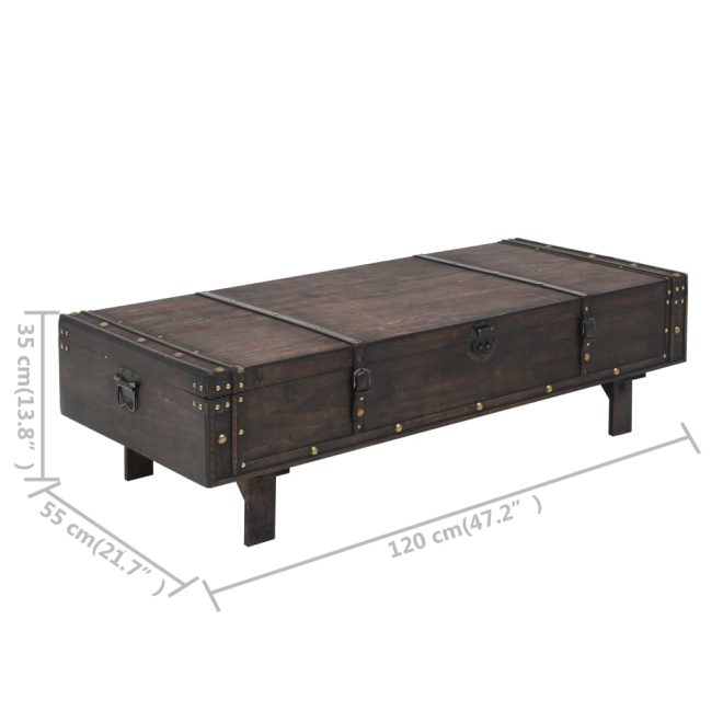 Coffee Table Solid Wood Vintage Style 120x55x35 cm