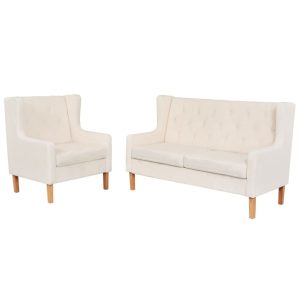 Norridge Sofa Fabric – Cream White, 1-Seater + 2-Seater