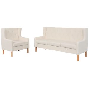 Norridge Sofa Fabric – Cream White, 1-Seater + 3-Seater