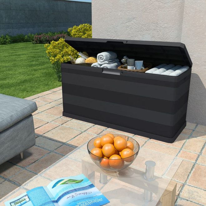 Garden Storage Box 117x45x56 cm – Black