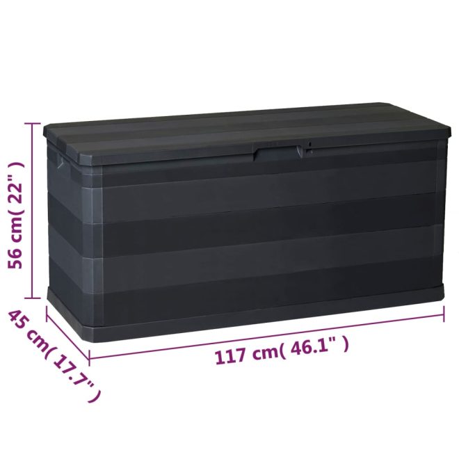 Garden Storage Box 117x45x56 cm – Black