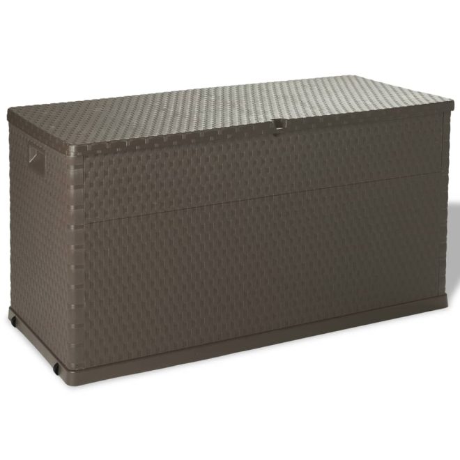 Garden Storage Box 120x56x63 cm PP Rattan – Brown